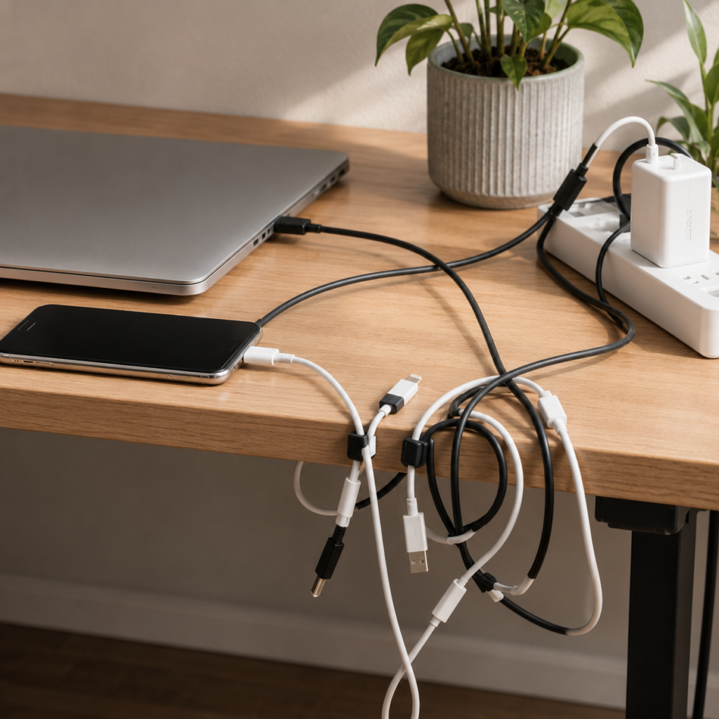 Charging Cables Falling Behind Your Desk