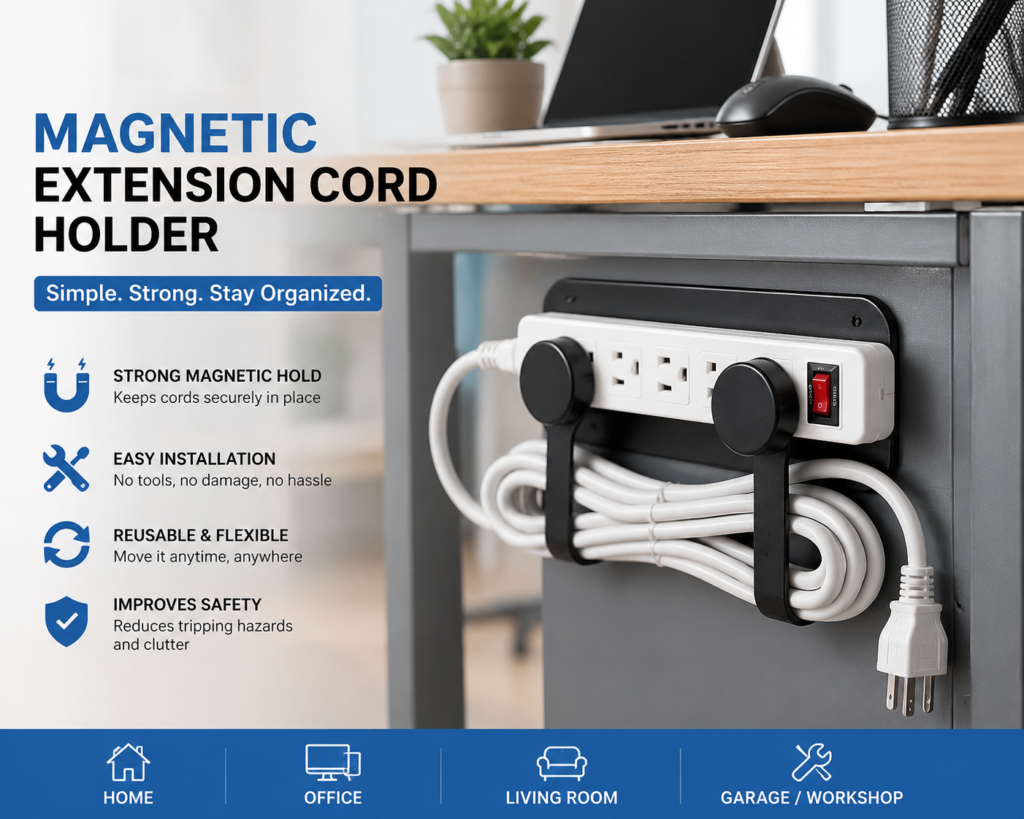 magnetic extension cord holder