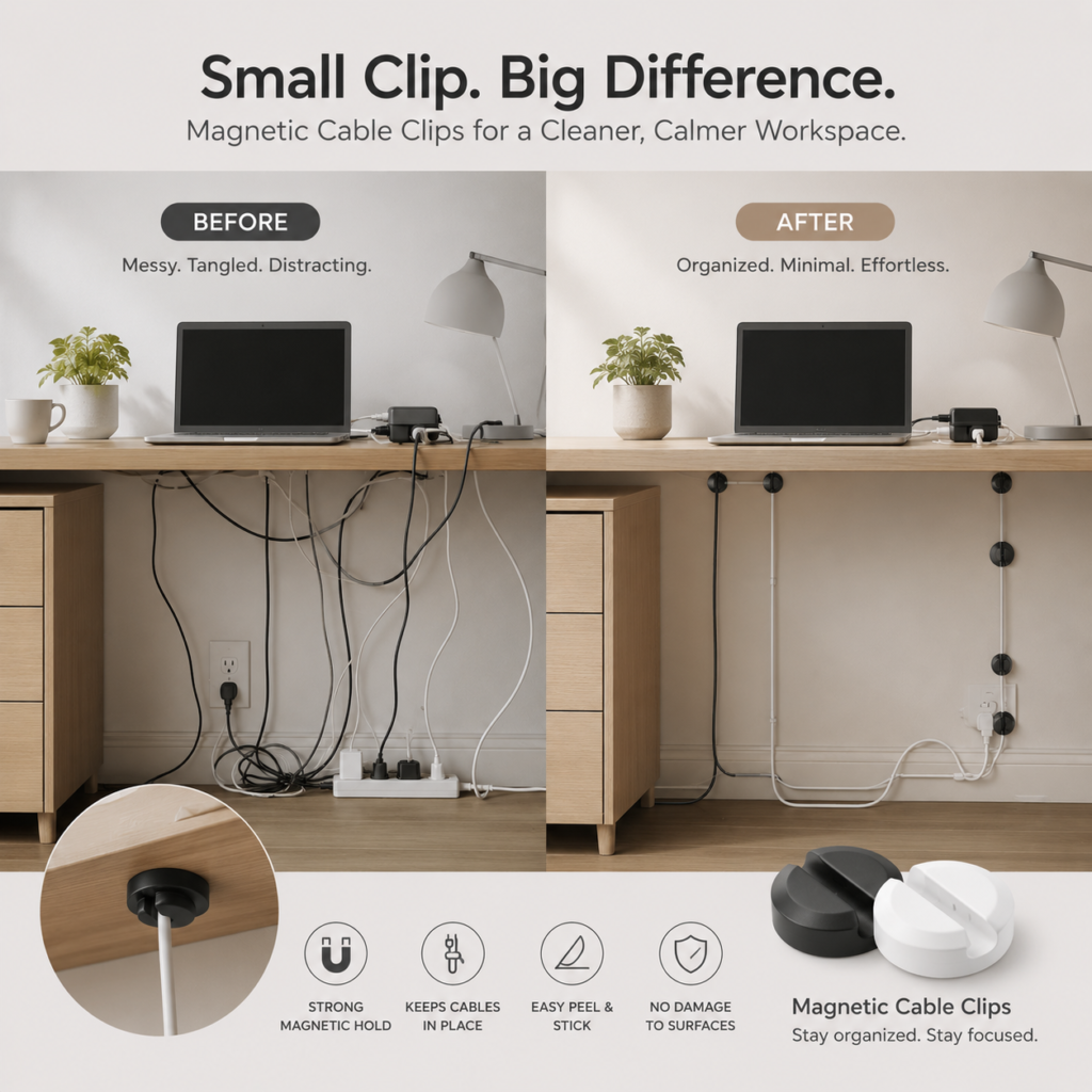 magnetic cable clips for standing desk